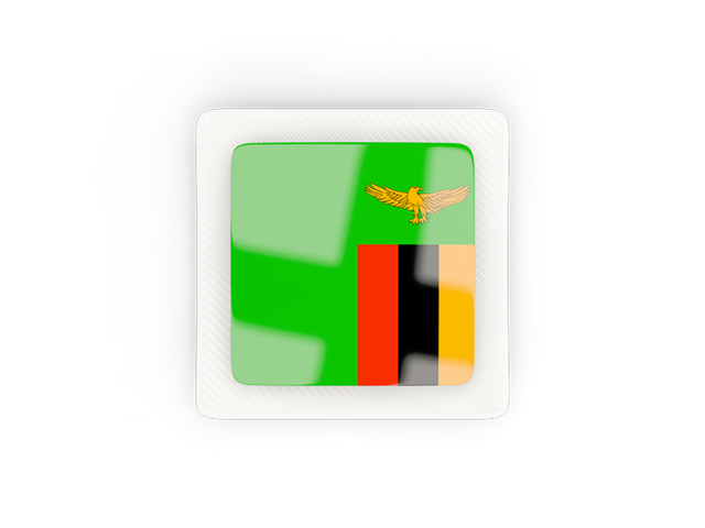 Квадратная карбоновая иконка. Скачать флаг. Замбия