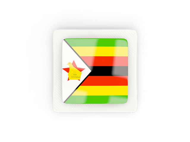 Квадратная карбоновая иконка. Скачать флаг. Зимбабве