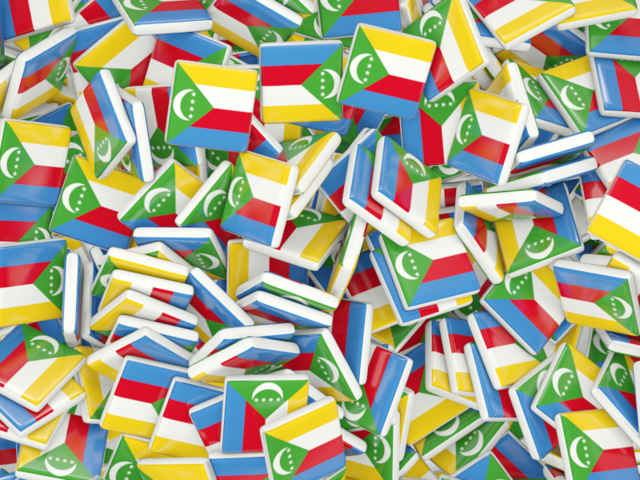 Square flag background. Download flag icon of Comoros at PNG format