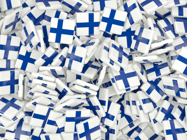 Бэкграунд из квадратных флагов. Скачать флаг. Финляндия