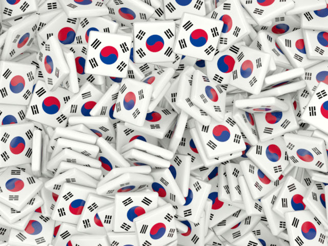 Бэкграунд из квадратных флагов. Скачать флаг. Южная Корея