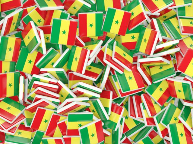 Бэкграунд из квадратных флагов. Скачать флаг. Сенегал