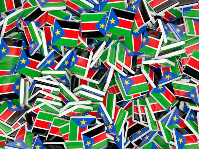 Бэкграунд из квадратных флагов. Скачать флаг. Южный Судан