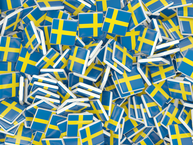 Бэкграунд из квадратных флагов. Скачать флаг. Швеция