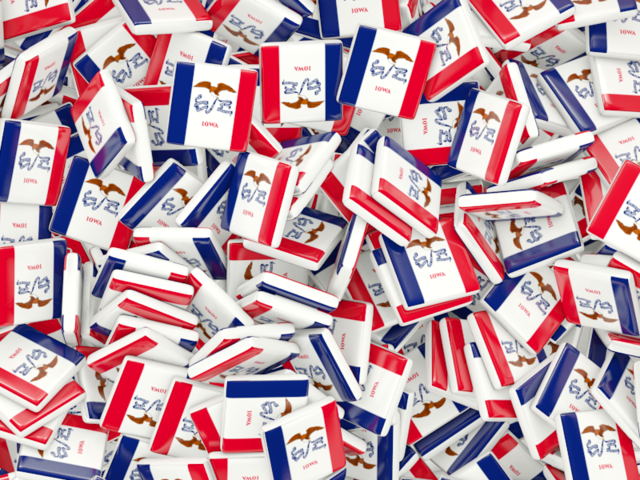 Square flag background. Download flag icon of Iowa
