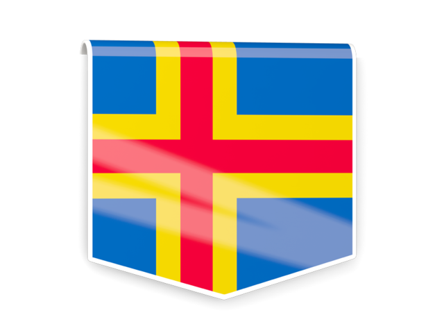 Square flag label. Download flag icon of Aland Islands at PNG format
