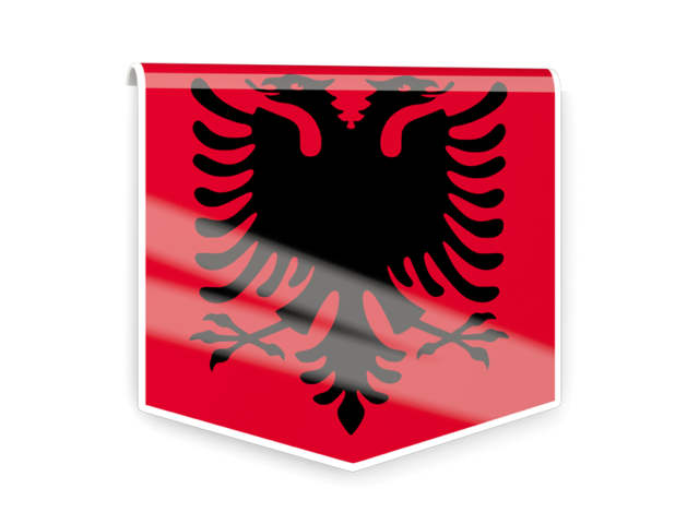 Square flag label. Download flag icon of Albania at PNG format