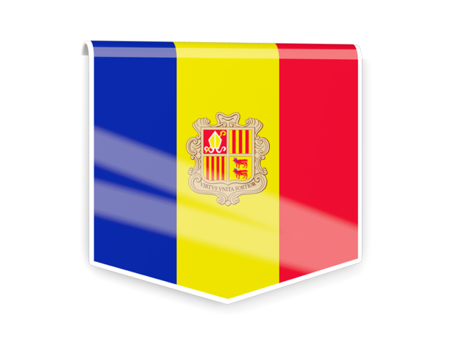 Square flag label. Download flag icon of Andorra at PNG format
