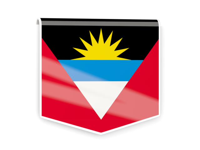 Square flag label. Download flag icon of Antigua and Barbuda at PNG format