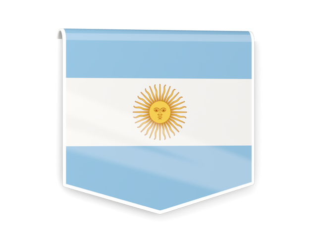 Квадратный флаг-этикетка. Скачать флаг. Аргентина