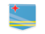 Aruba. Square flag label. Download icon.