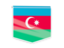 Азербайджан. Квадратный флаг-этикетка. Скачать иллюстрацию.