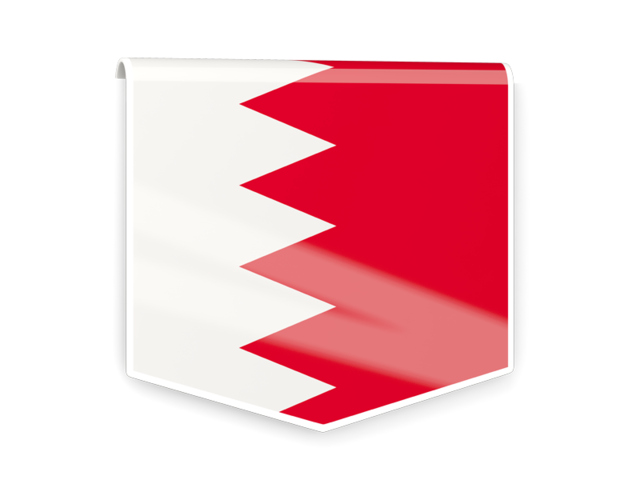 Square flag label. Download flag icon of Bahrain at PNG format