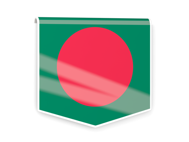 Квадратный флаг-этикетка. Скачать флаг. Бангладеш