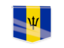 Barbados. Square flag label. Download icon.