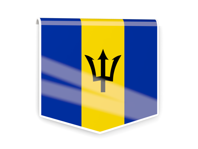 Square flag label. Download flag icon of Barbados at PNG format