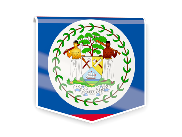 Square flag label. Download flag icon of Belize at PNG format