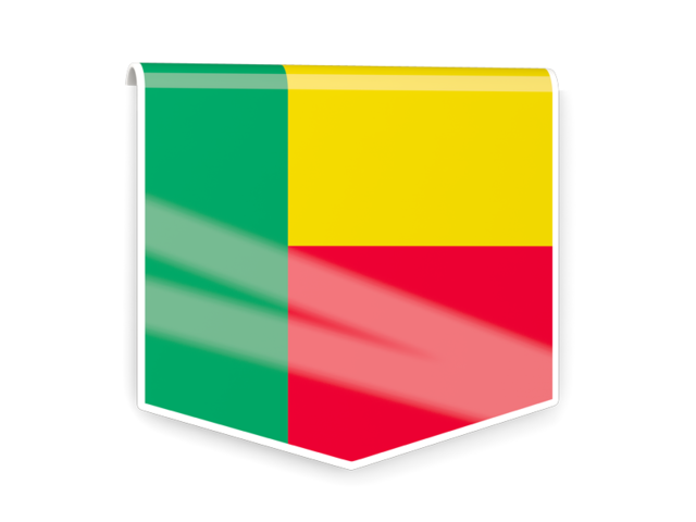 Square flag label. Download flag icon of Benin at PNG format