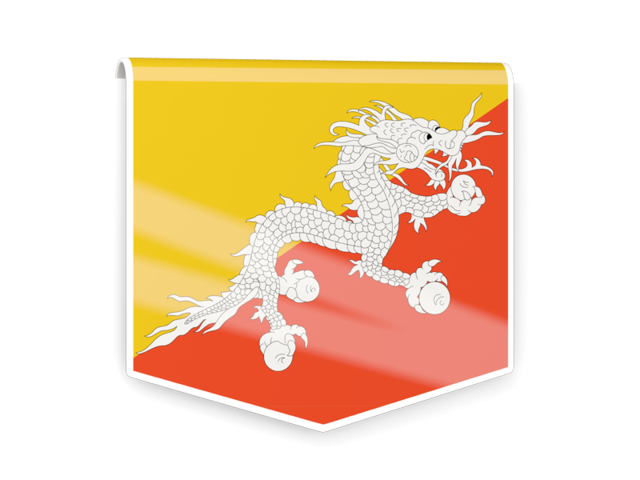 Square flag label. Download flag icon of Bhutan at PNG format