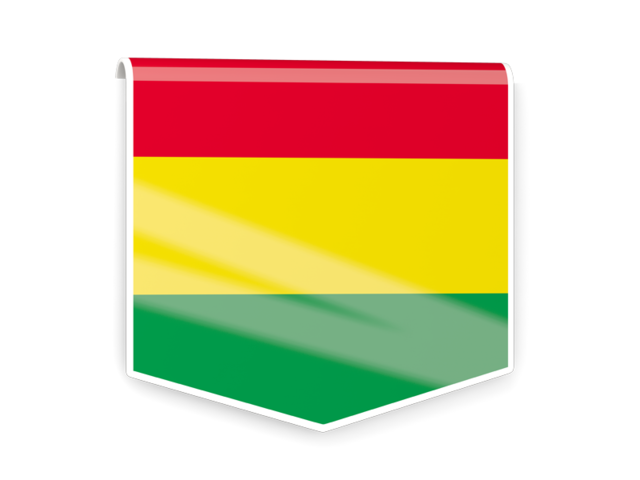 Квадратный флаг-этикетка. Скачать флаг. Боливия