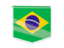 Brazil. Square flag label. Download icon.
