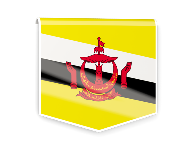 Square flag label. Download flag icon of Brunei at PNG format
