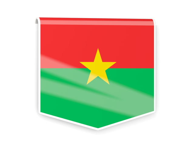 Квадратный флаг-этикетка. Скачать флаг. Буркина Фасо