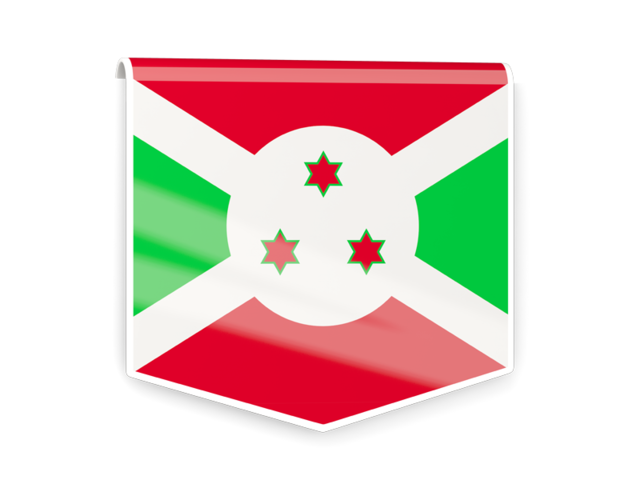 Квадратный флаг-этикетка. Скачать флаг. Бурунди