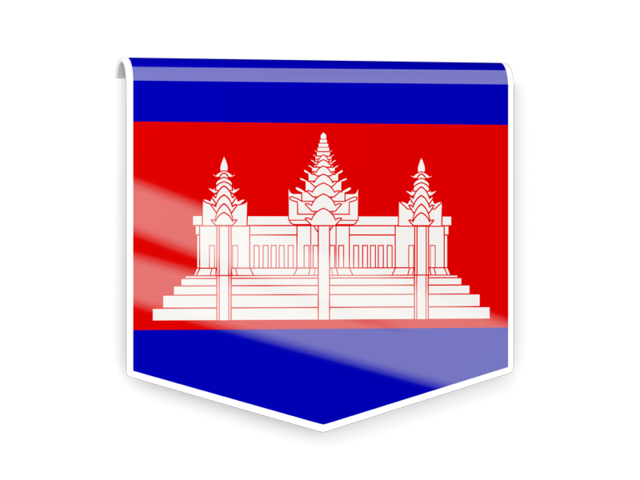 Square flag label. Download flag icon of Cambodia at PNG format