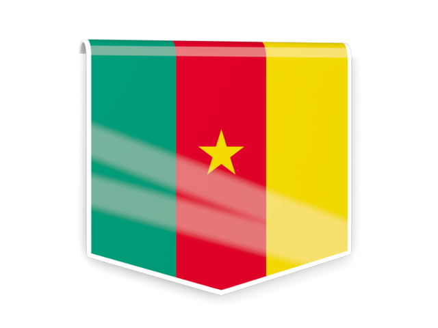 Square flag label. Download flag icon of Cameroon at PNG format