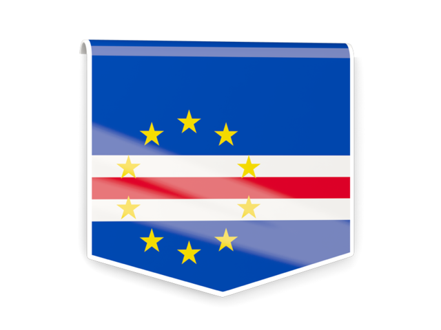 Square flag label. Download flag icon of Cape Verde at PNG format