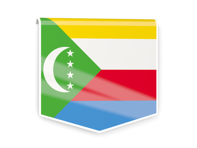 Square flag label. Download flag icon of Comoros at PNG format
