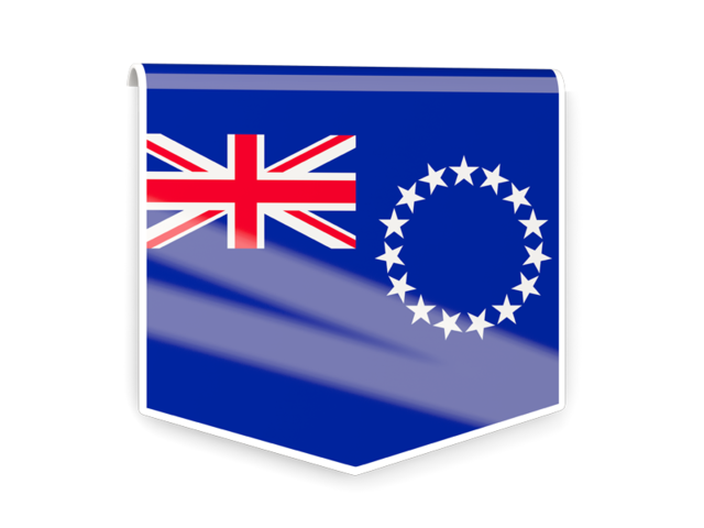 Square flag label. Download flag icon of Cook Islands at PNG format