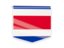 Коста-Рика. Квадратный флаг-этикетка. Скачать иллюстрацию.