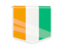 Cote d'Ivoire. Square flag label. Download icon.