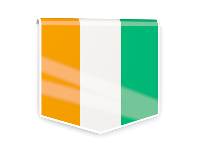 Квадратный флаг-этикетка. Скачать флаг. Кот-д'Ивуар