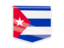 Cuba. Square flag label. Download icon.