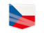 Czech Republic. Square flag label. Download icon.