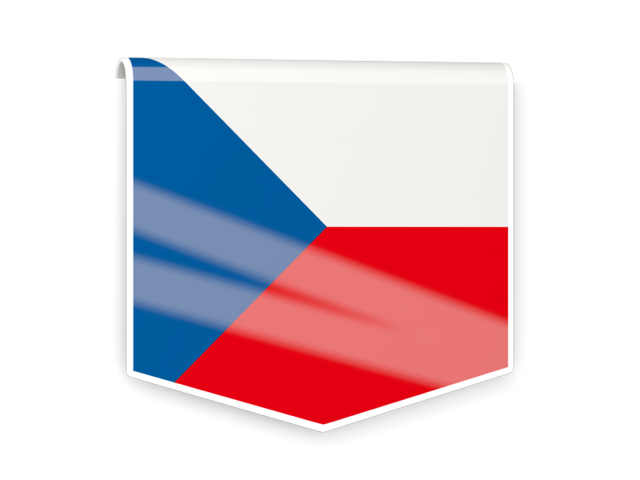 Square flag label. Download flag icon of Czech Republic at PNG format