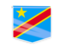 Democratic Republic of the Congo. Square flag label. Download icon.