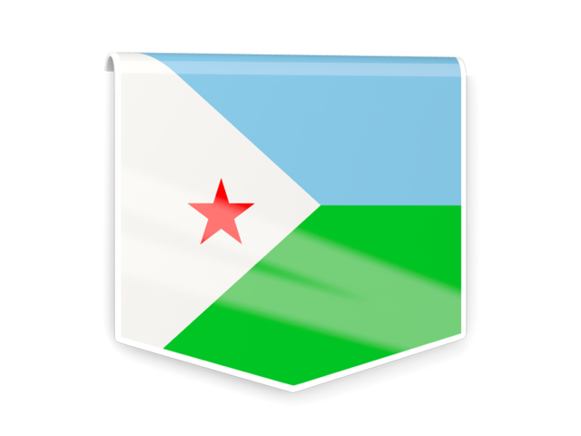 Square flag label. Download flag icon of Djibouti at PNG format