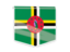 Dominica. Square flag label. Download icon.