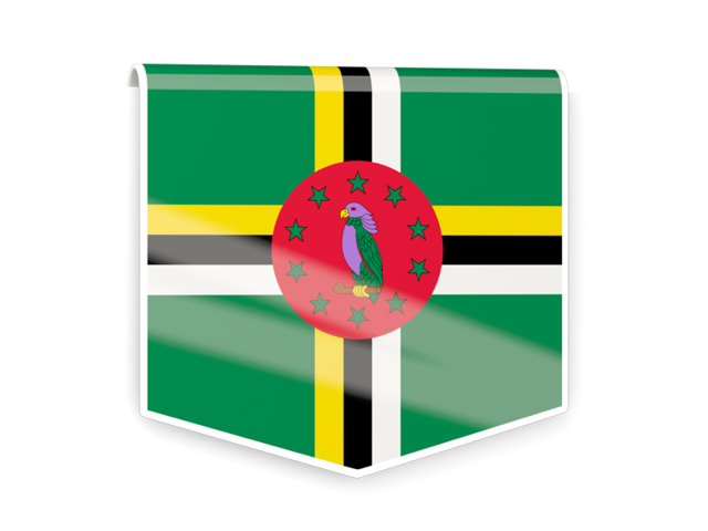 Square flag label. Download flag icon of Dominica at PNG format