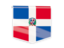 Dominican Republic. Square flag label. Download icon.