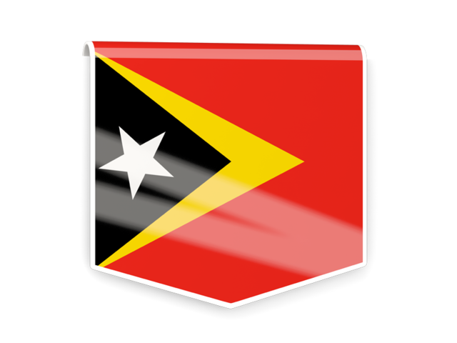 Квадратный флаг-этикетка. Скачать флаг. Восточный Тимор