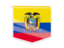 Ecuador. Square flag label. Download icon.