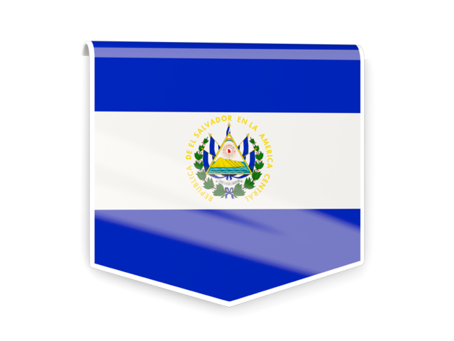Square flag label. Download flag icon of El Salvador at PNG format
