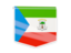 Экваториальная Гвинея. Квадратный флаг-этикетка. Скачать иллюстрацию.