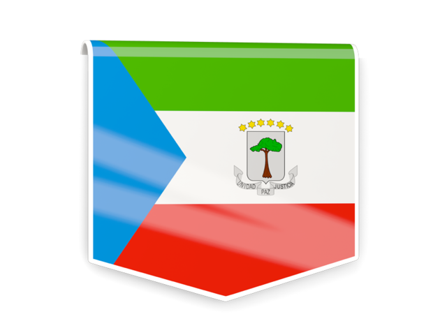 Квадратный флаг-этикетка. Скачать флаг. Экваториальная Гвинея