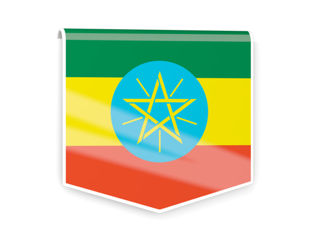 Square flag label. Download flag icon of Ethiopia at PNG format